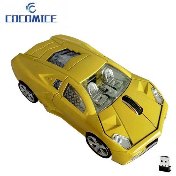 Racing Car Shaped Mouse USB Optical Wireless Mouse 1600DPI Mini 3D Computer Gaming Mice For PC Laptop Tablet Notebook Gift Z240725