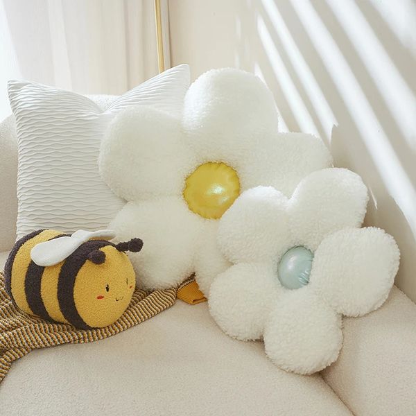 Cute Flower Bee Plush Toy Stuffed Soft Flower Throw Pillow Cushion Bee Soft Doll Home Sofa Decoration Pillow Kids Gift 231220