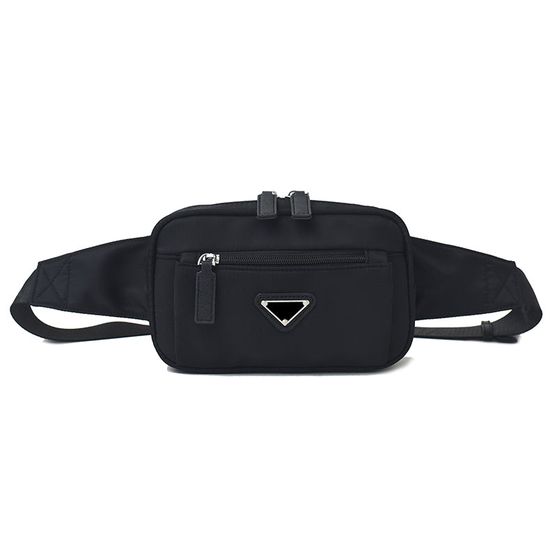 Brand Designer Black Re-Nylon Belt Bag for men women, designer waist bumbag fannypack crossbody Chest bags Yali015