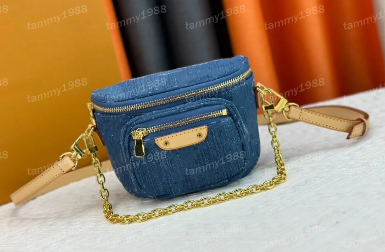 Denim Mini Bumbag Waist Bags M82335 MINI BUM bag Designer bumbag Handbag Purse Hobo Satchel Evening Tote Cross Body Chain Casual Bag M82335 M82208 2