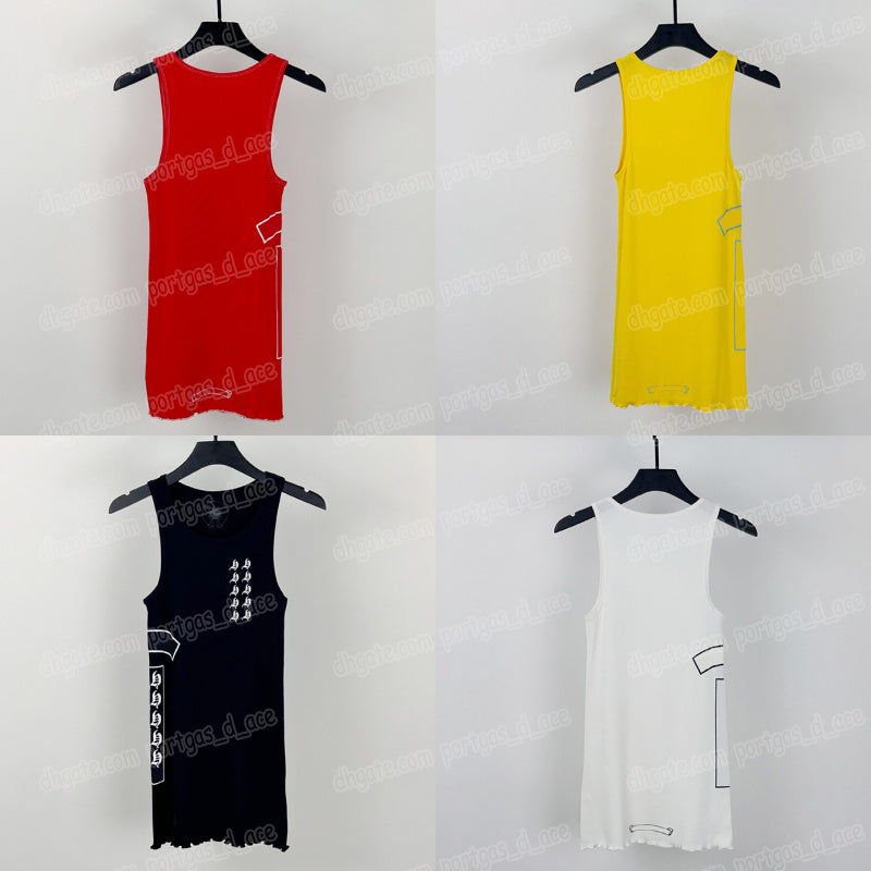Designer Women Vest Mini Dress Y2K Style Slim Fit Tanks Brand Letters Printed Tank Dresses Birthday Travel Vacation Singlet Tops