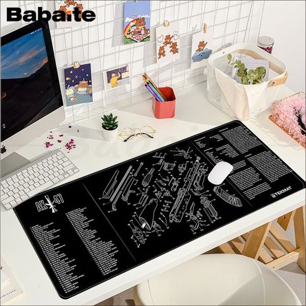 Black Ar 15 Ak47 Gun Mousepad girl pad Keyboards Mat Rubber Gaming mousepad Desk Mat Size for large Edge Locking Game Keyboard