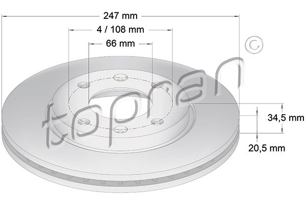 Brake Disc TOPRAN 720 240