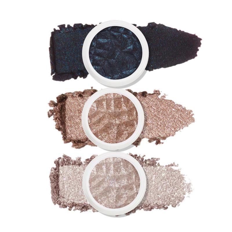 TEMU 3pcs Monochrome Eyeshadow Palette Set - Glitter & Shimmer, Easy-to-apply Texture, Long- Eye Makeup In , Sequins, Eyes Makeup