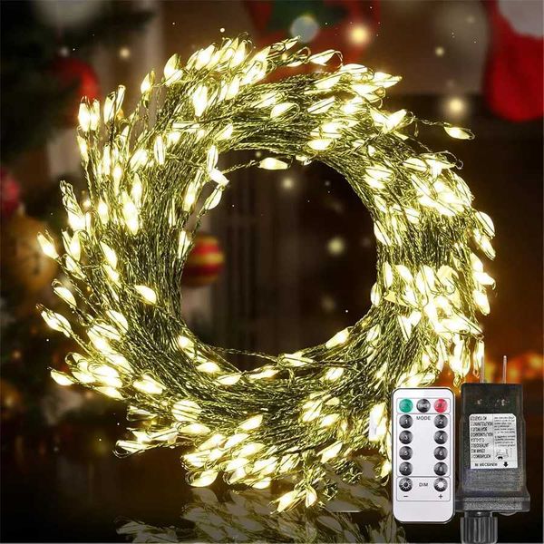 75M 2000 LED Christmas Tree Cluster Fairy Light Outdoor Twinkle Firecracker String Lights with Remote Waterproof Cluster Lights Z241203