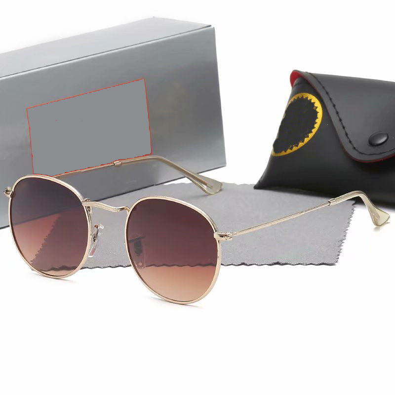 Designer 2023 Classic Round Design UV400 Eyewear Sunglasses Fashion fashion Metal Luxurys Gold Frame Sun Glasses Men Women Mirror Sunglasses