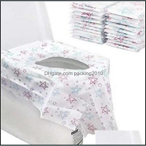 Toilet Seat Covers Disposable Toilet Seat Er Non Woven Paper Star Printed Waterproof Potty Protector El Public Toilets Portable 12 5C Dhys9