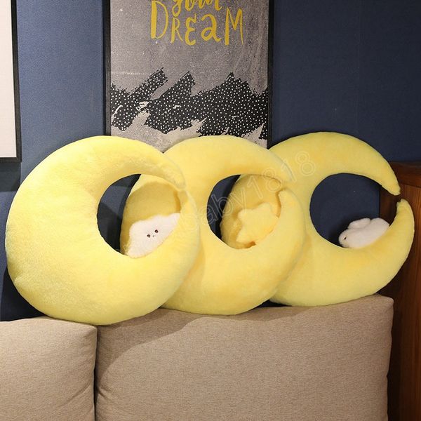 Kawaii Moon Star Rabbit Cloud Plushie Stuffed Cute Cartoon Sky Series Plush Toy For Kid Bedroom Decor Sofa Cushion Throw Pillow