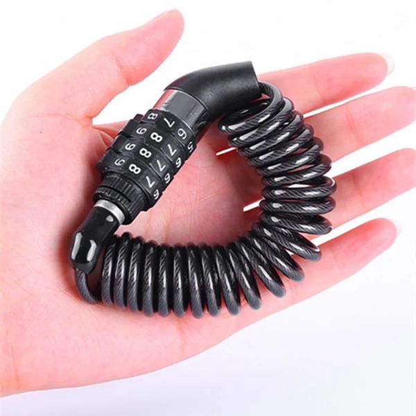 Bicycle Lock Steel Cable Chain Security Password 4 Digit Lock Anti-Theft Safety Bike Bicycle Accessories Bike Lock 241212