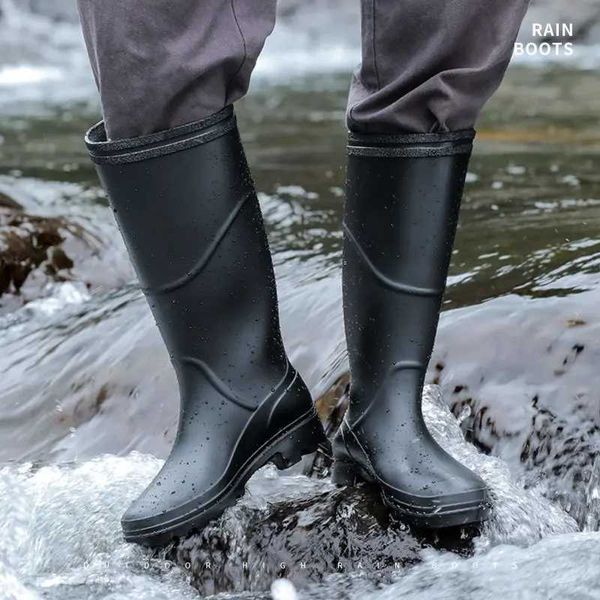 Boots Rain Boots High quality mens rain boots anti slip high-medium-low mens shoes rubber mens waterproof shoes mens fashion shoes Q241112