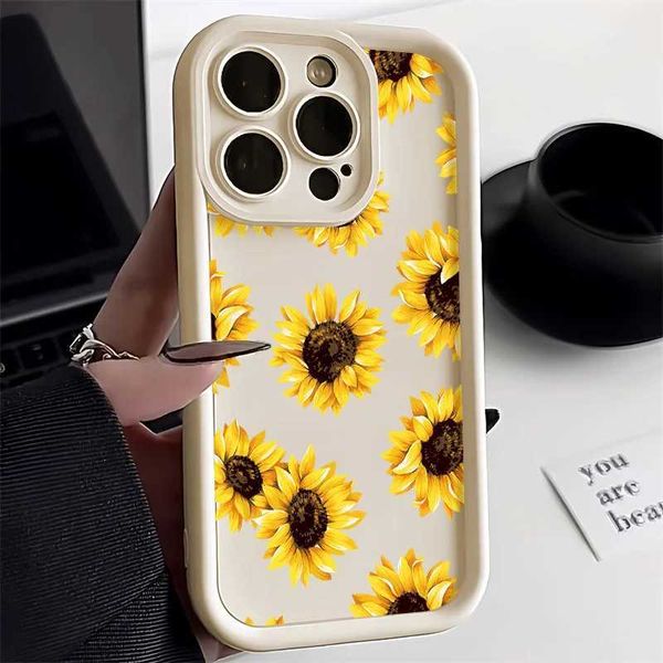 Daisy Flower Phone Case For iPhone 11 Case iPhone 15 14 Pro 13 12 Pro Max XR X XS Max 7 8 16 Plus SE Soft Candy Color Cover Z240914