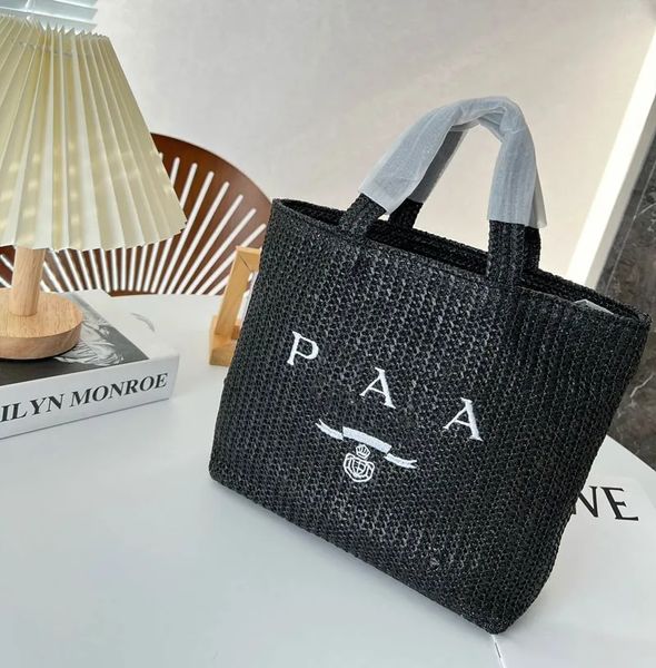 Fashion Totes Bag Letter Shopping Bags Designer Women Straw Knitting Handbags Summer Beach Shoulder Bags Large Casual Tote Handbags Purse