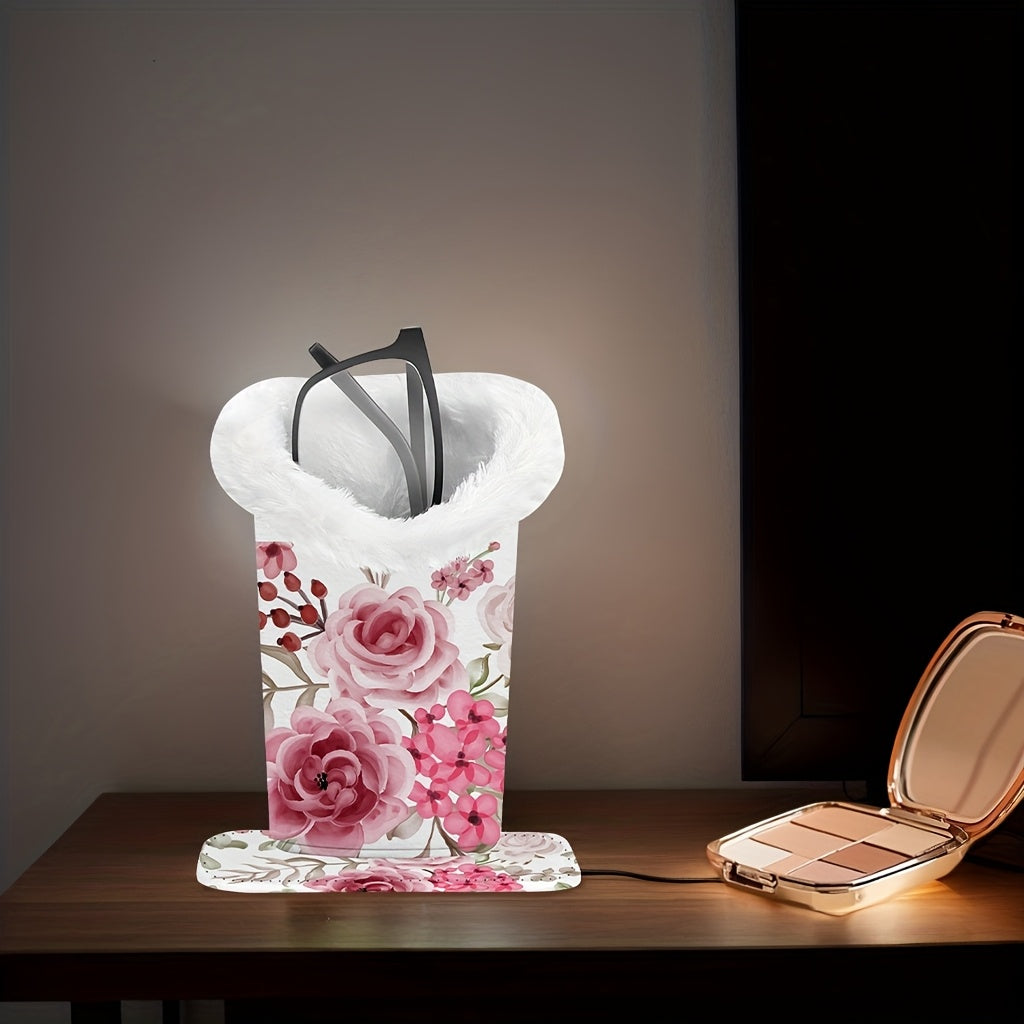 TEMU 1pc Plush-lined Eyeglass Case With Scratch Protection, Desktop-bedside-office Glasses Holder