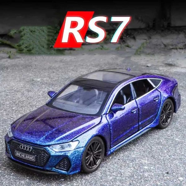 1-32 RS7 Alloy Diecast Toys Car Model Vehicles Metal Body Rubber Tires 6 Door Opened Sound Light Pull Back Toy Car Kid Gifts Y240809