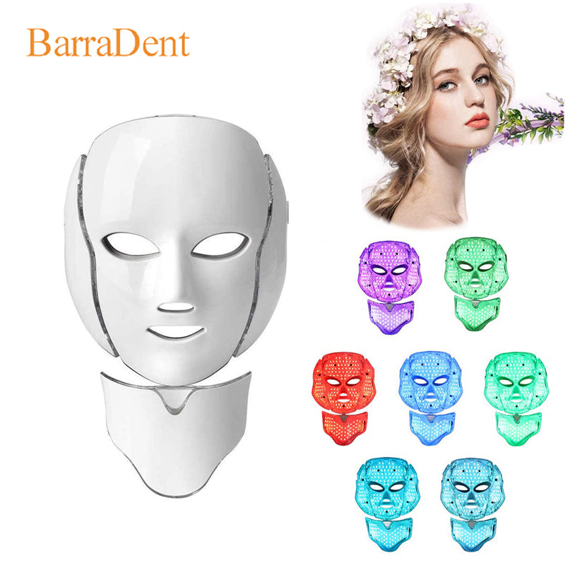 Face Care Devices 7Color LED Colorful Pon Mask Professional Beauty Skin Rejuvenation Neck Home 230512