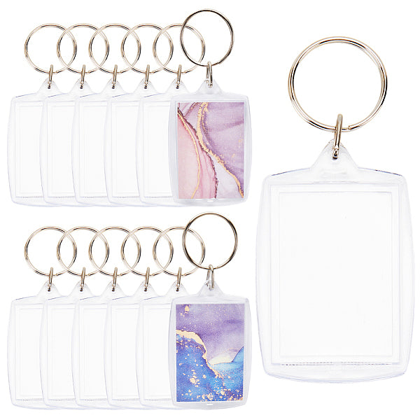 50Pcs Acrylic Photo Frame Keychain