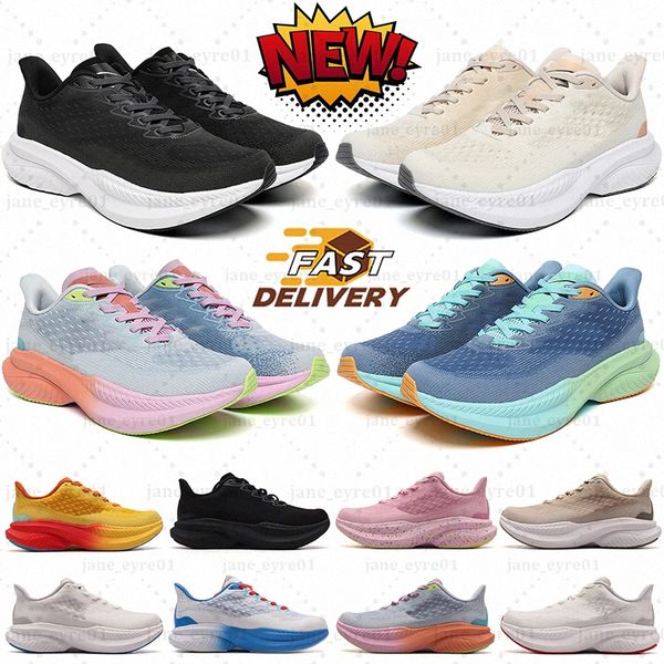 Mach 6 running shoes for mens womens designer Sneakers runner triple Black White Illusion Dusk Shadow Eggnog Vanilla pink men womens outdoor