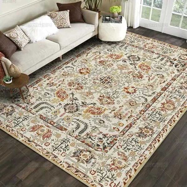 Retro Ethnic Style Carpets for Living Room Persia Bedroom Decor Rug Non-slip Washable Porch Floor Mat Dining Room Lounge CarpetC250102