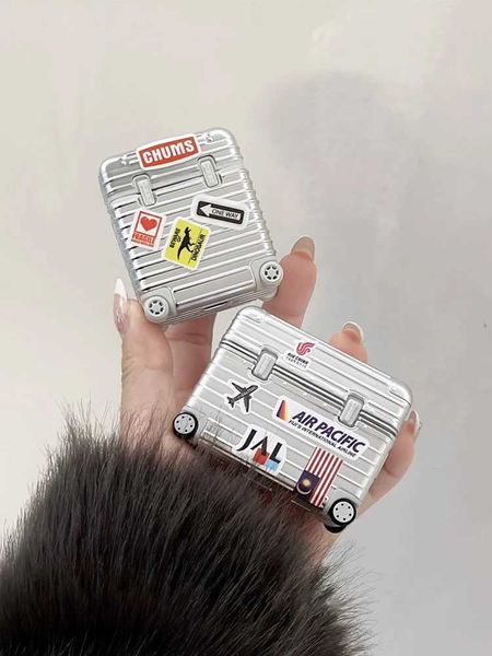 Earphone Accessories Hoshinoo Modern Silver Luggage Case Suitable for Apple Headphone Protective Case Earphone Accessories Protective Sleeve