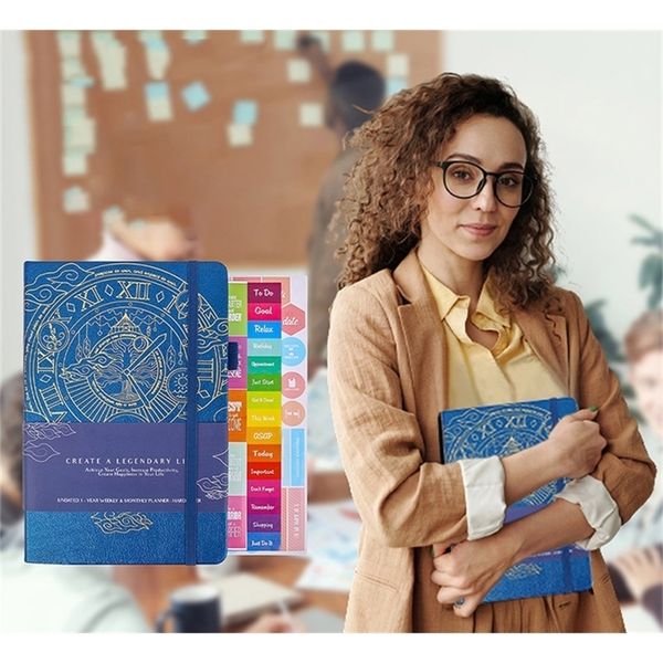 Notepads Zoecor A5 agenda Time Plan Planner Hard Cover Notebook Daily Account Record Book Work Notes Learning Year Gift 220914