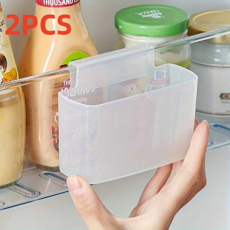 TEMU 2-4pcs Transparent Plastic Wall Mounted Refrigerator Manager - Space Saving, Free Kitchen Storage Solution, To Bottles, Cans And Condiment Bags,