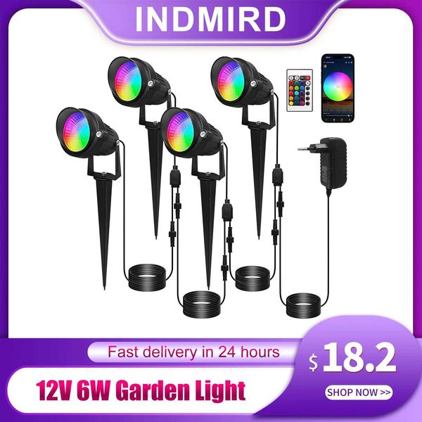 LED lawn light outdoor garden light 6W RGB IP65 waterproof peak spotlight landscape lighting used for courtyard roads trees floors 12V 220V