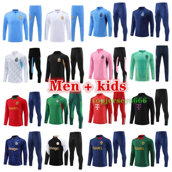 2024 2025 ArgentinaES football tracksuit BrazilES Men and kids 24 25 soccer tracksuit football kit tracksuits Training jogging