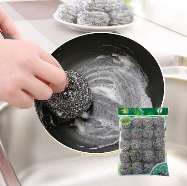 Kitchen stainless steel Scouring Pads wash pot household department store dish washing decontamination clean wire ball wires large wool Spon
