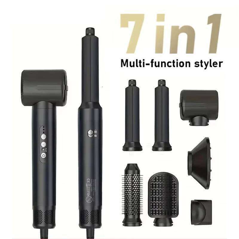 New 7-In-1 Auto Wrap Hair Dryer 1400W Powerful Straightener Brush Hot Comb Set Multi-Styler Professional Curling Iron