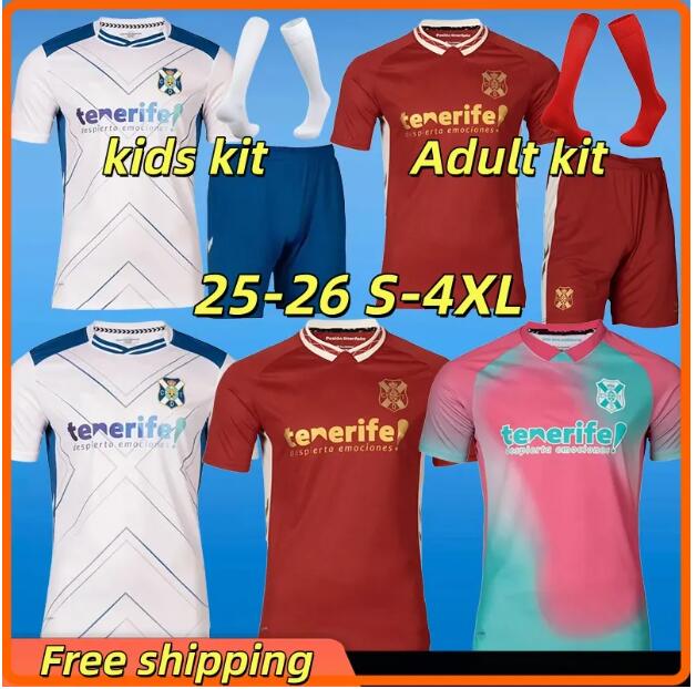S-4XL 2025 2026 Tenerife Soccer Jerseys GALLEGO ZORRILLA MO DAUDA BUNUEL ROMERO SIPCIC MARTINEZ LOPEZ 25 26 home away Football Shirt men kids kit Sh