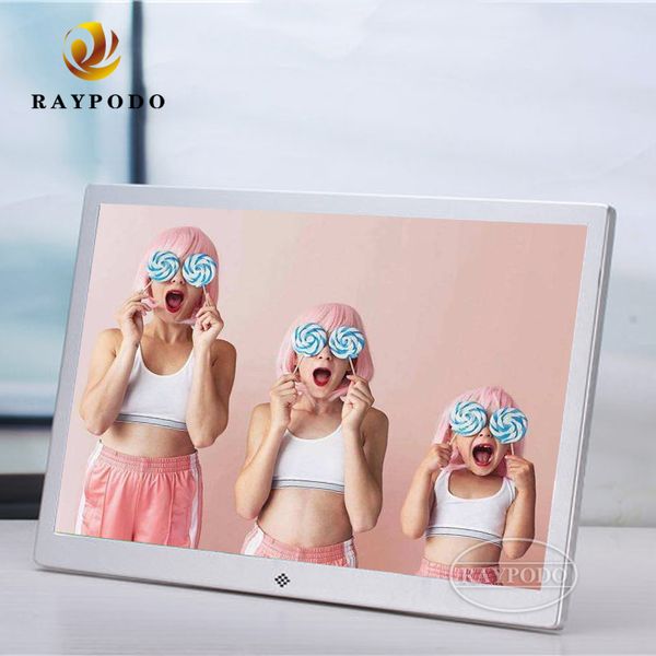 15 Digital Photo Frame with Optional HDMI Input, Non-Touch Automatic slide show playback 1280*800 resolution metal digital menuboard