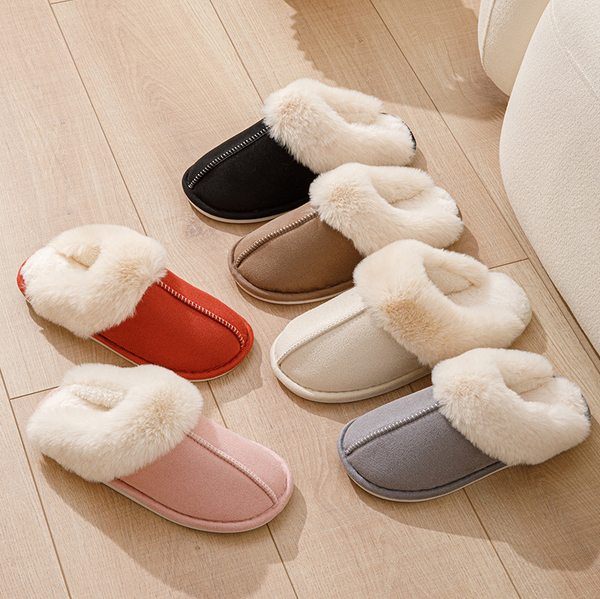 2024 Free Shipping Flat Sandal New Winter Slipper Rubber Slides For Womens Warm Basic Plain Slippers Slip On Sandals qymp