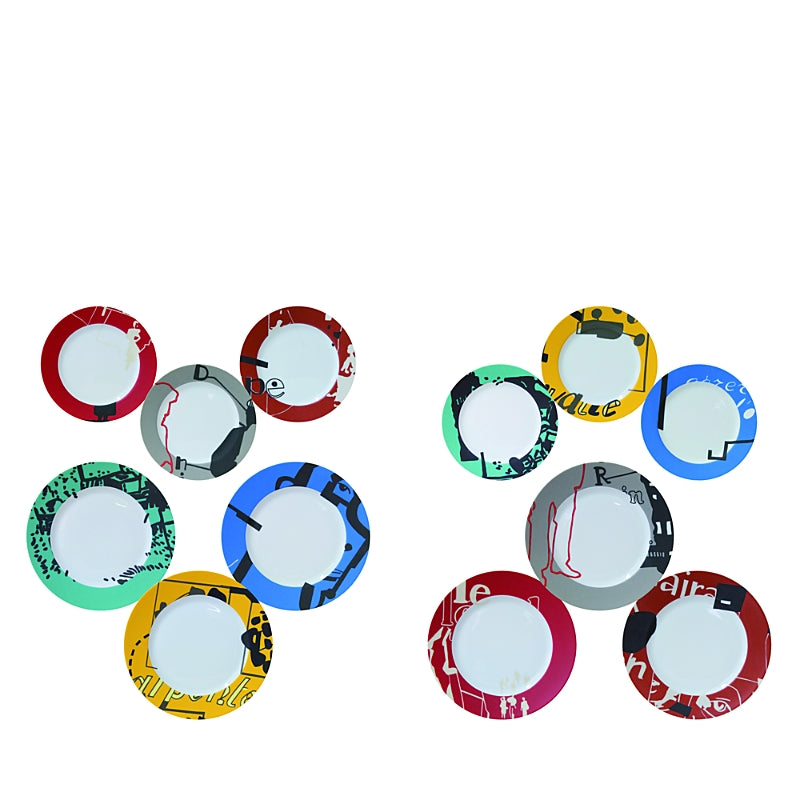 Bernardaud L'Art de la Table Details by Jean-Michel Alberola Dinner and Salad Plates, Set of 12