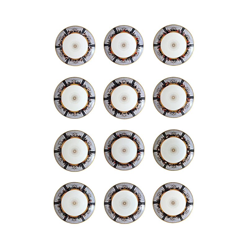 Bernardaud L'Art de la Table Last Supper Megaplex by Marco Brambilla Coupe Plates, Set of 12