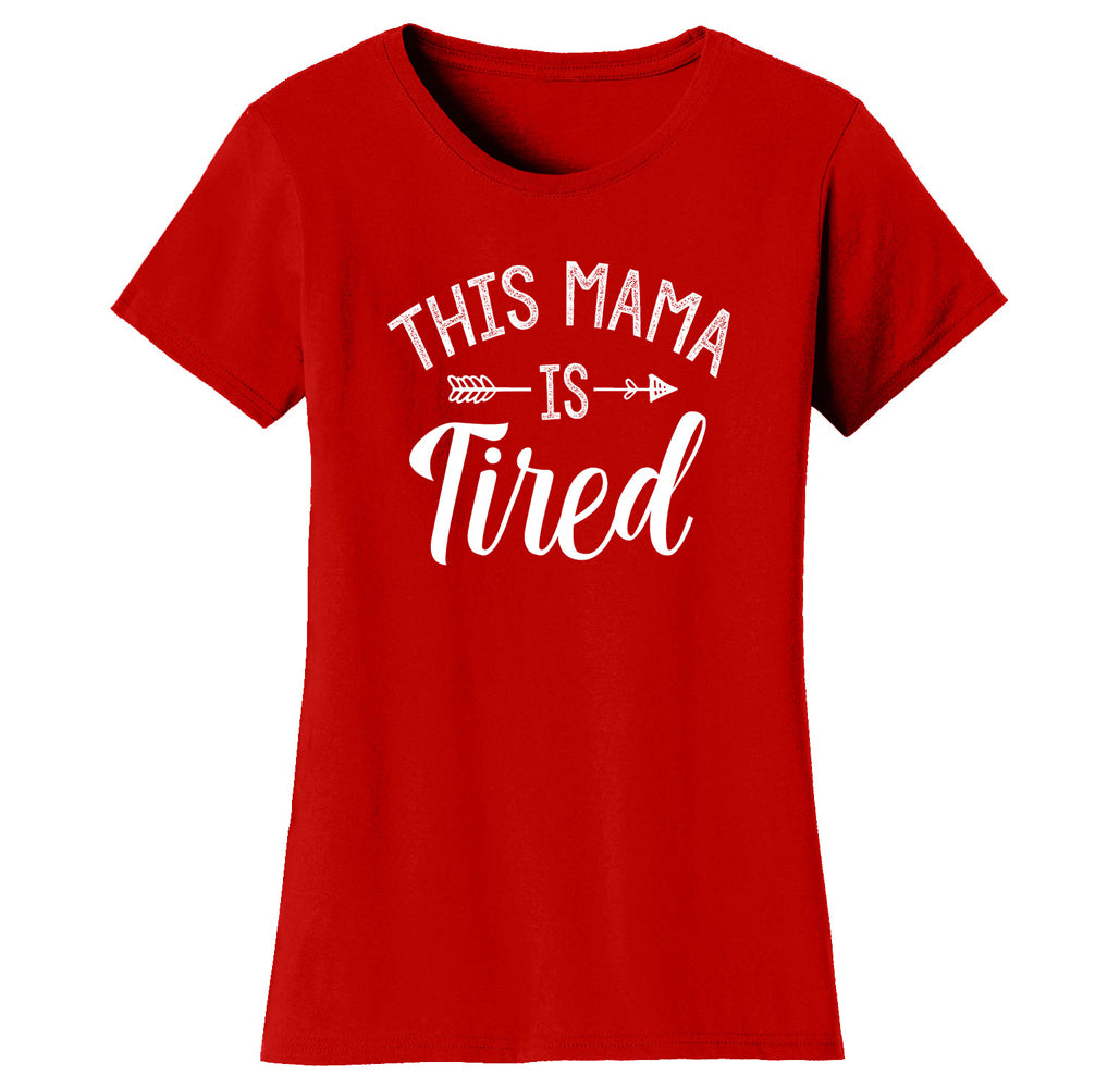 Women's ‘This Mama Is Tired’ T-shirt - Red - 2XL