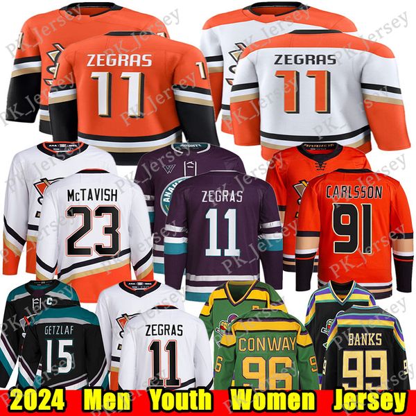 #11 Trevor Zegras Reverse Retro hockey jersey #91 Leo Carlsson Troy Terry Ryan Getzlaf John Gibson Paul Kariya Beckett Sennecke Charlie Conw