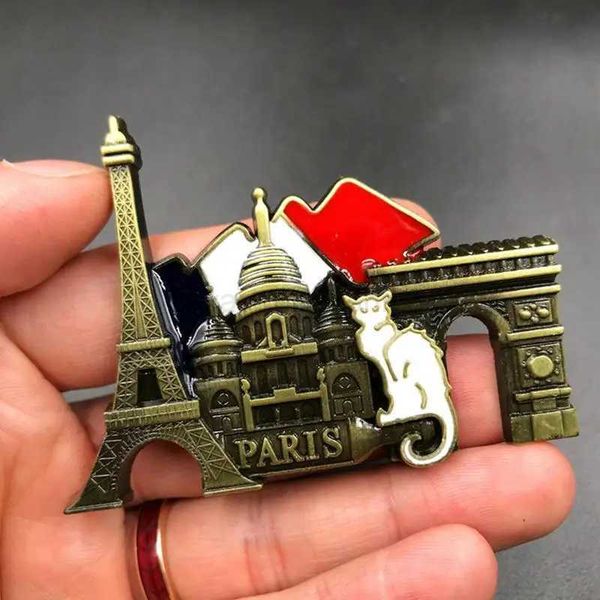 Magnetic Fridge Stickers 3D French Paris Flag Buildings Refrigerator Magnets Home Kitchen Decoration Craft Souvenir GiftXJ240809
