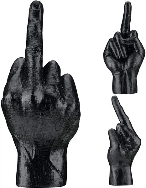 Personalized Resin Middle Finger Ornament Gesture Desktop Decor Art Crafts Ornaments Statue Figurine Sculpture Household Decors 250117