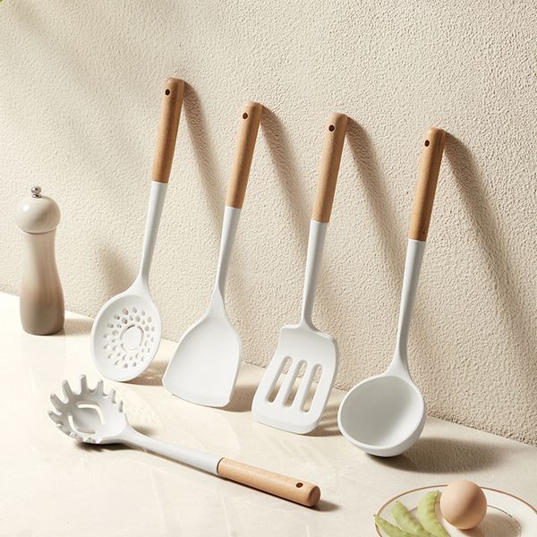 Outros utensílios de cozinha Bakeware Kitchen Silicone Spatula Conjunto de colher de cozinha cozinha manuse