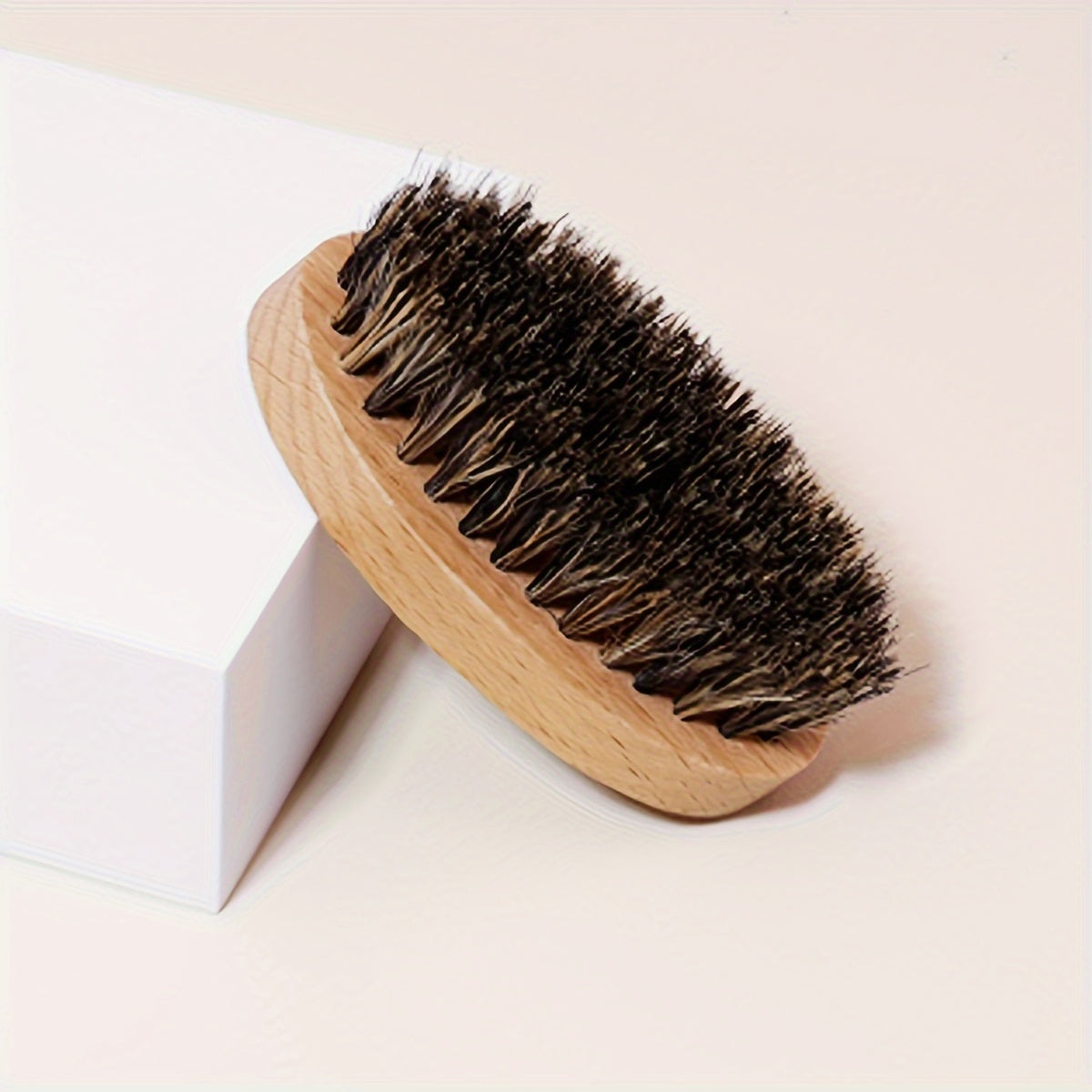 TEMU 1pc Wooden Beard Brush, Men' Tool Travel Shaving Brush, Pocket Tool Men's Shaving Brush