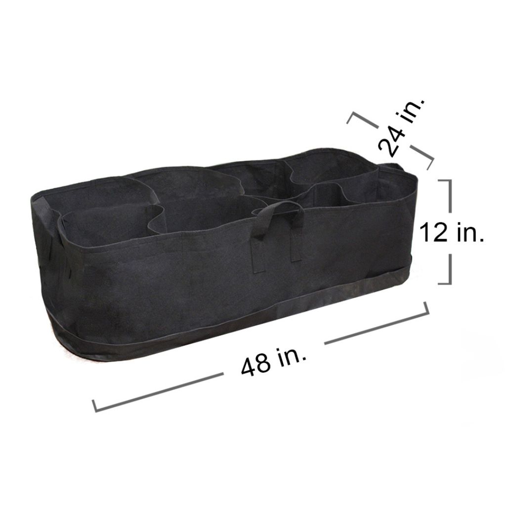 Raised Garden Bed Eco-Friendly Fabric Planter Bag with Saucer - 60-Gallon - 8 Pockets