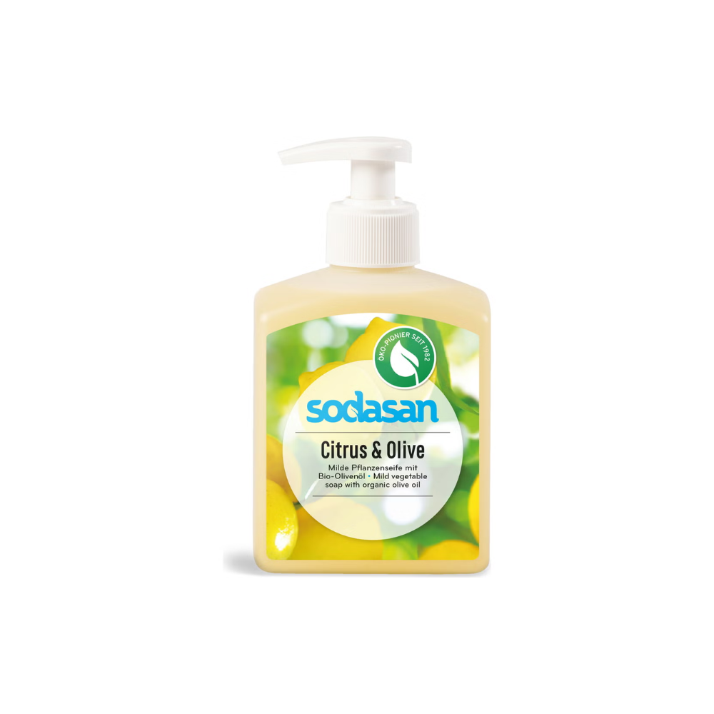 Sodasan Flydende sæbe med citrus- og olivenolie, 300 ml