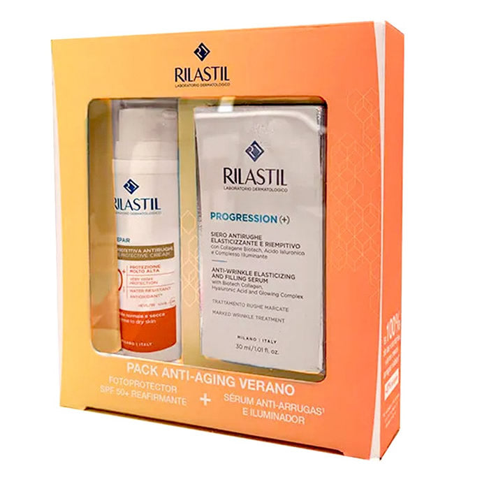 Rilastil Pakke Alder Reparasjon Spf50 50ml + Progresjonsserum 30ml Sett 2 stk.