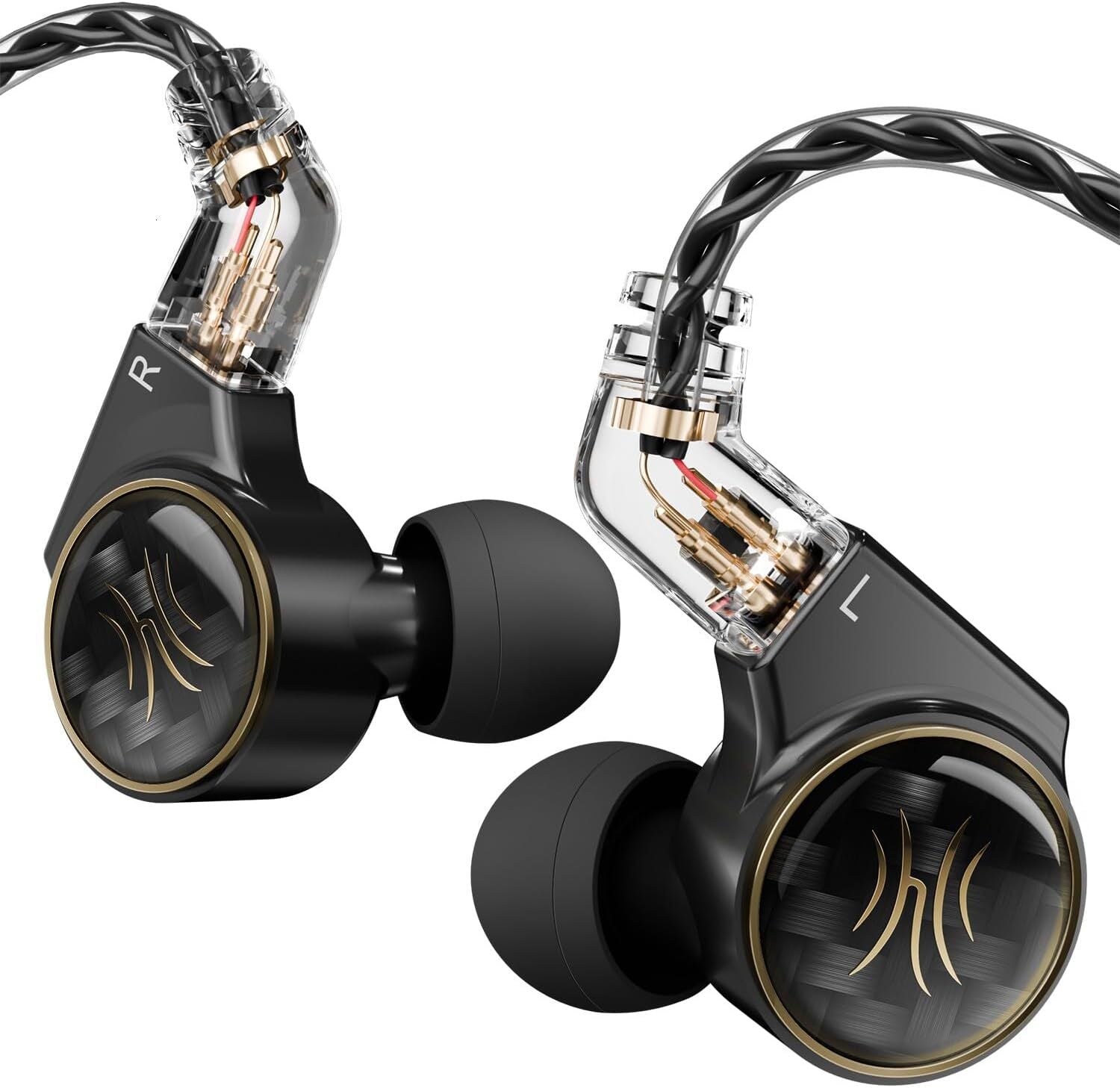 Master 1inch Monitor - 1DD+1BA Hybrid Wired Earbuds, High-Fidelity Sound Quality, 3.5mm Headphones Suitable for Musicians, Gaming, Live Streaming