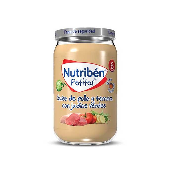 Nutribén Potito Pui, Vită și Fasole Verde 235g