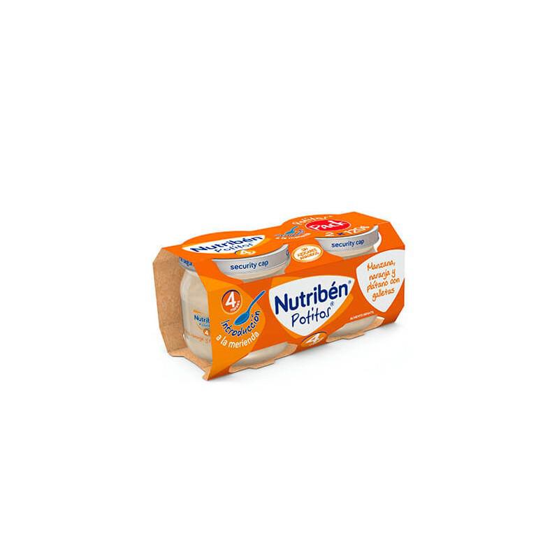 Nutriben Nutribén Potito Bipack Äpple, apelsin, groblad och kex 2x 120g