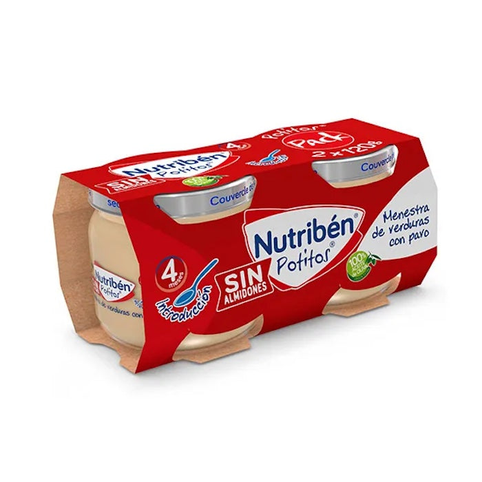 Nutriben Bipack Introduktion Grönsaker med kalkon 120g
