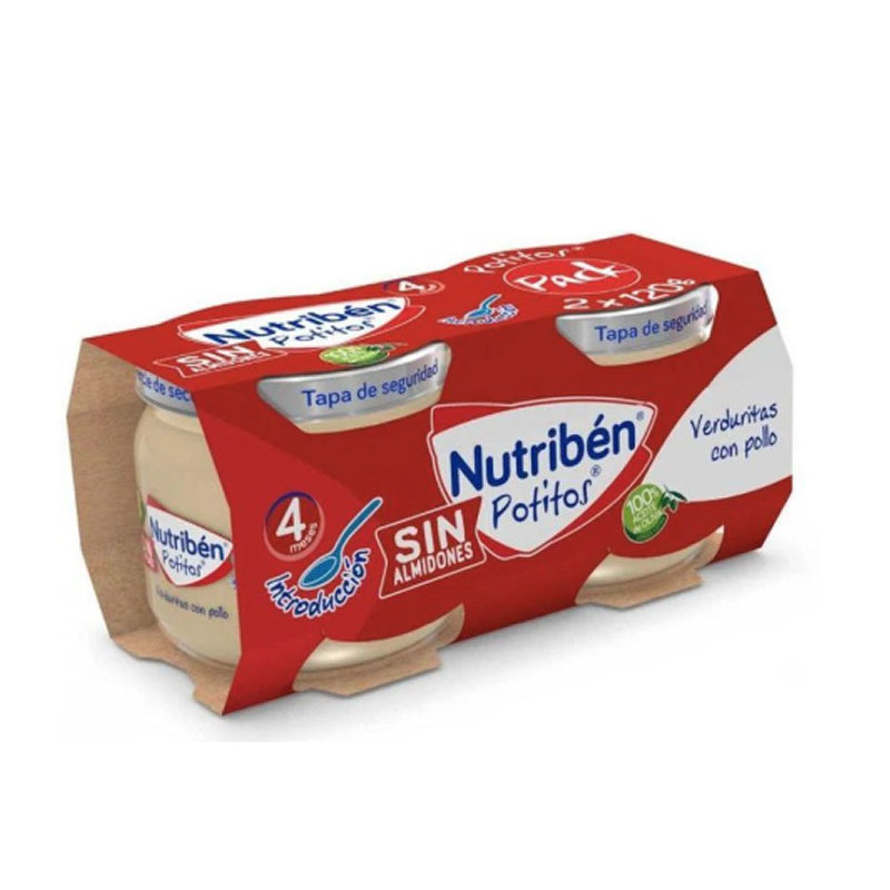 Nutribén Grønnsaker i glass med kylling (2 pakker à 120 g)