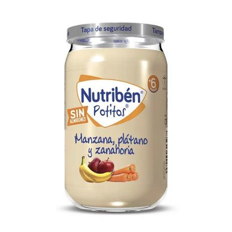 Eple, banan og gulrot i et glass Nutribén 235 g