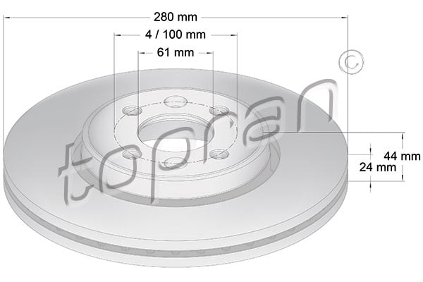 Brake Disc TOPRAN 700 184